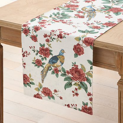 Elegant Pheasant Reversible Table Runner
