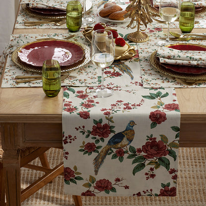 Elegant Pheasant Reversible Table Runner