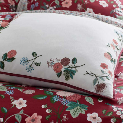 Dahlia Embroidered Decorative Square Pillow Cover