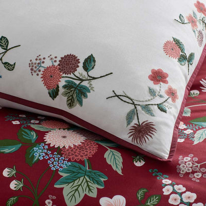 Dahlia Embroidered Decorative Square Pillow Cover