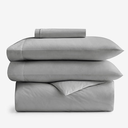 4-Piece Classic Cool Cotton Percale Solid Bedding Bundle