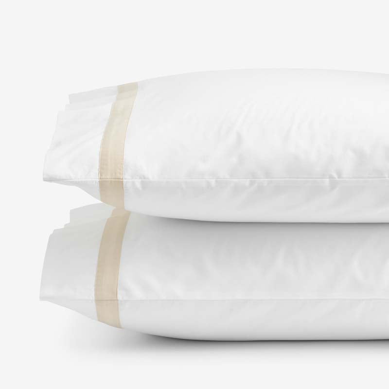Contrast Border Premium Cool Supima® Cotton Percale Pillowcase Set