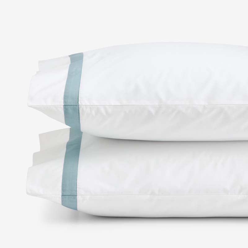 Contrast Border Premium Cool Supima® Cotton Percale Pillowcase Set