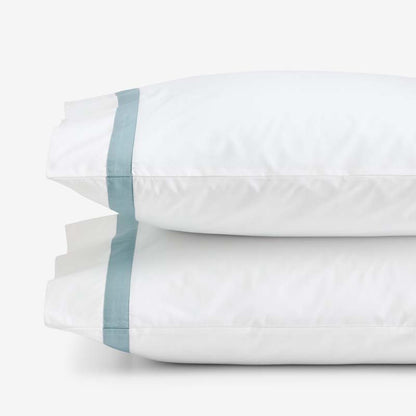 Contrast Border Premium Cool Supima® Cotton Percale Pillowcase Set