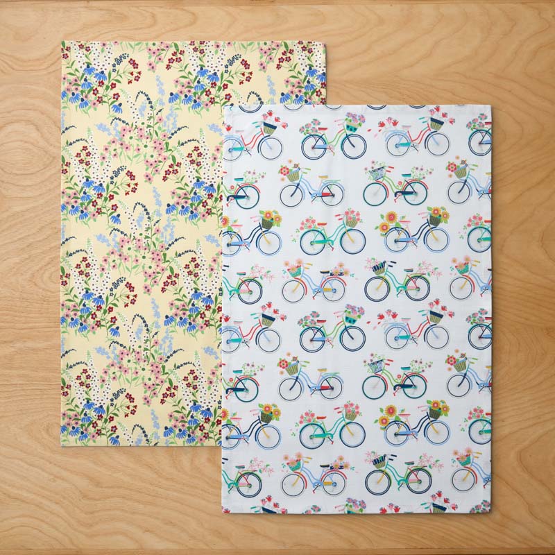 Seasonal Printed Tea Towels, Set of 2