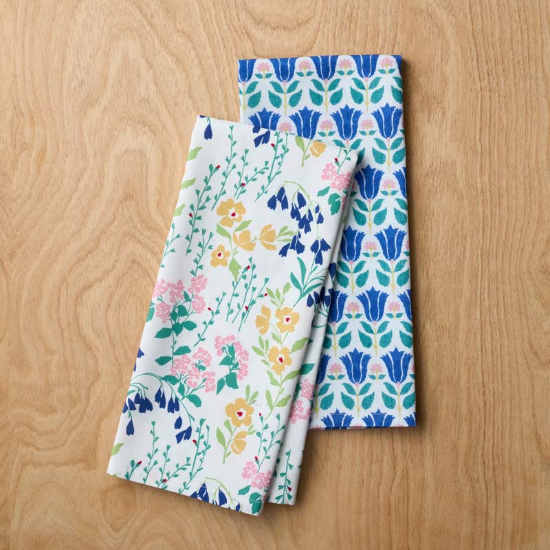 Seasonal Printed Tea Towels, Set of 2