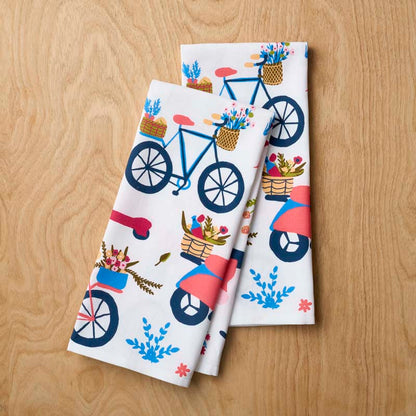 Seasonal Printed Tea Towels, Set of 2
