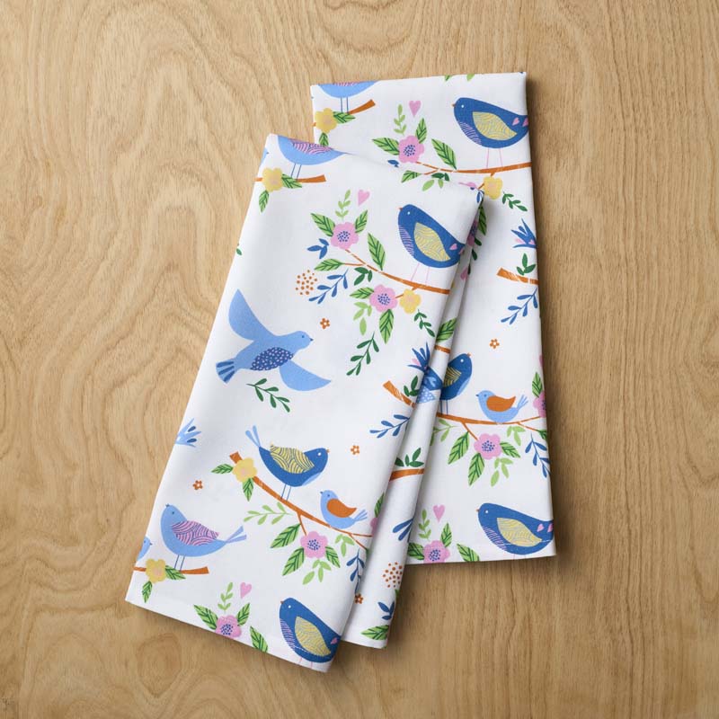Seasonal Printed Tea Towels, Set of 2