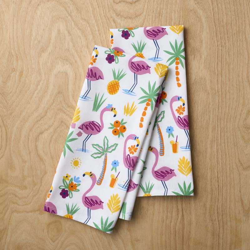 Seasonal Printed Tea Towels, Set of 2
