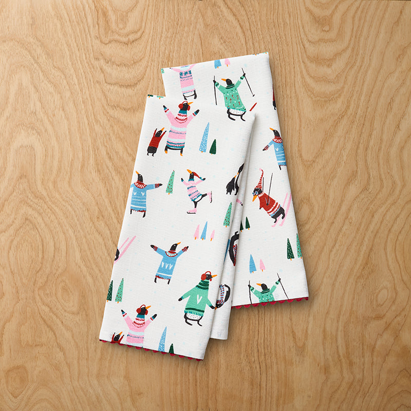 Seasonal Printed Tea Towels, Set of 2