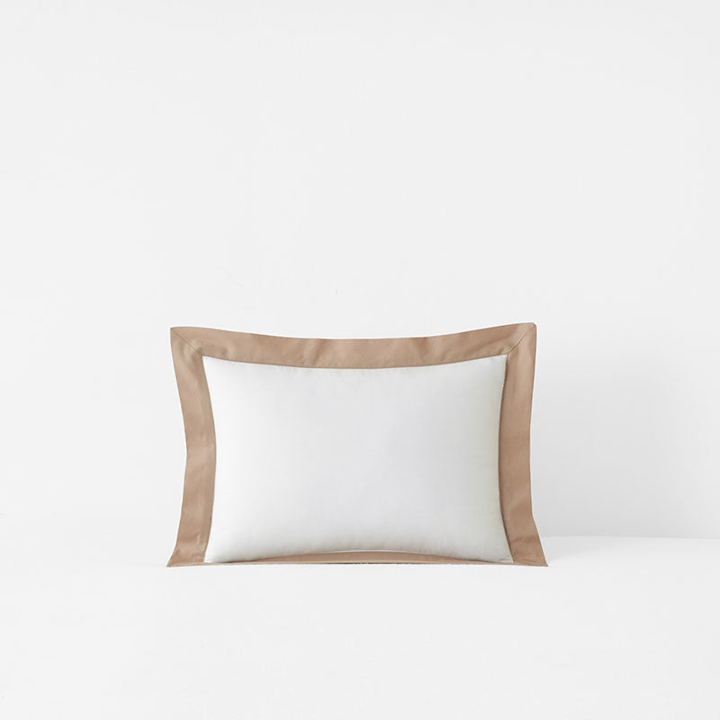 Solid Border Classic Cool Cotton Percale Decorative Lumbar Pillow Cover