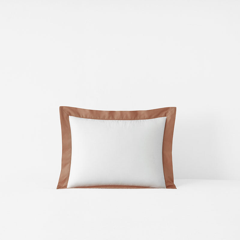 Solid Border Classic Cool Cotton Percale Decorative Lumbar Pillow Cover