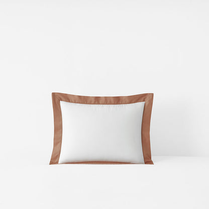 Solid Border Classic Cool Cotton Percale Decorative Lumbar Pillow Cover