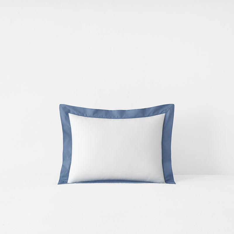 Solid Border Classic Cool Cotton Percale Decorative Lumbar Pillow Cover