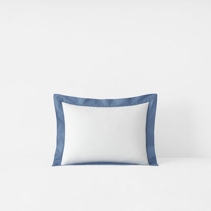 Solid Border Classic Cool Cotton Percale Decorative Lumbar Pillow Cover