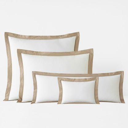 Solid Border Classic Cool Cotton Percale Decorative Lumbar Pillow Cover