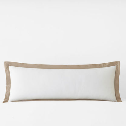 Solid Border Classic Cool Cotton Percale Decorative Lumbar Pillow Cover