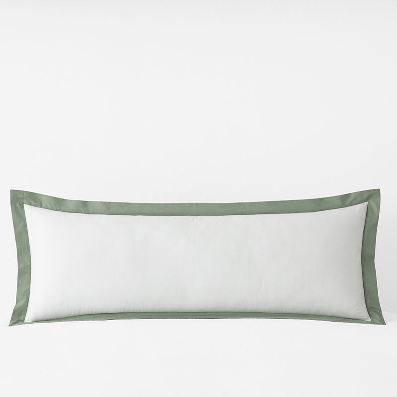 Solid Border Classic Cool Cotton Percale Decorative Lumbar Pillow Cover