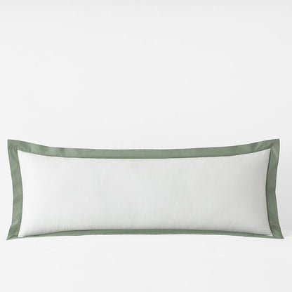 Solid Border Classic Cool Cotton Percale Decorative Lumbar Pillow Cover
