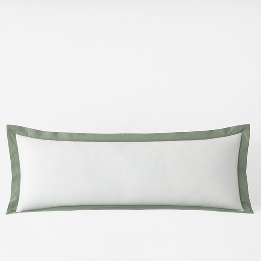 Solid Border Classic Cool Cotton Percale Decorative Lumbar Pillow Cover