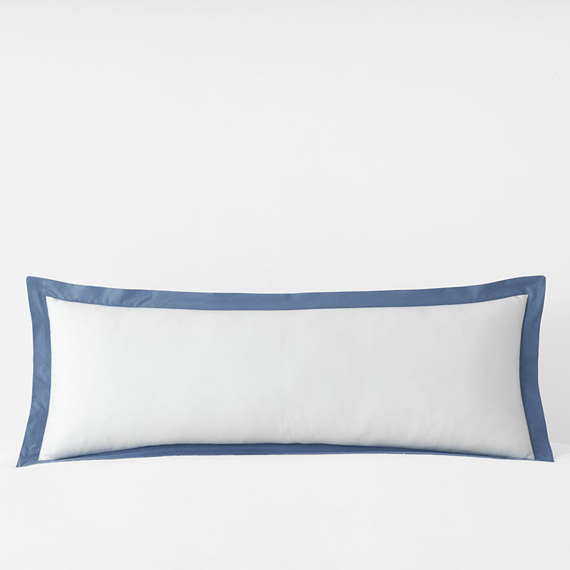 Solid Border Classic Cool Cotton Percale Decorative Lumbar Pillow Cover