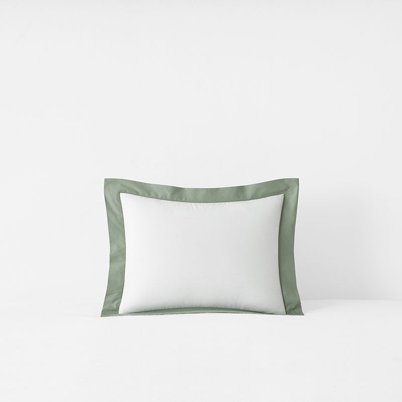 Solid Border Classic Cool Cotton Percale Decorative Lumbar Pillow Cover