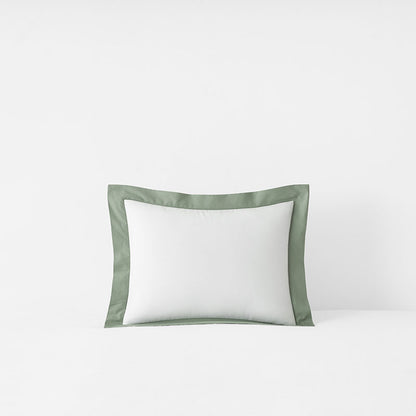 Solid Border Classic Cool Cotton Percale Decorative Lumbar Pillow Cover