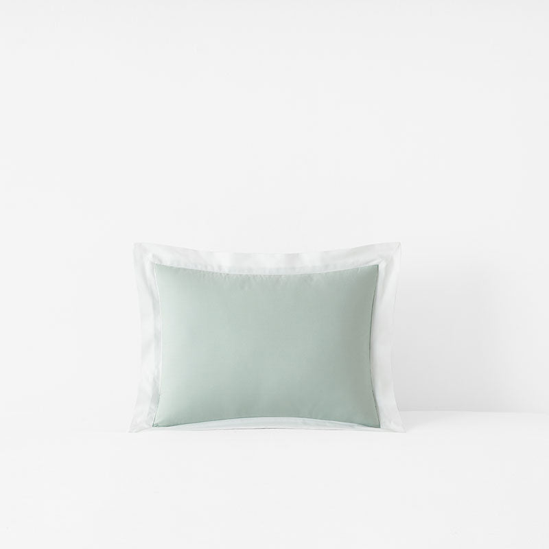 Solid Border Classic Cool Cotton Percale Decorative Lumbar Pillow Cover