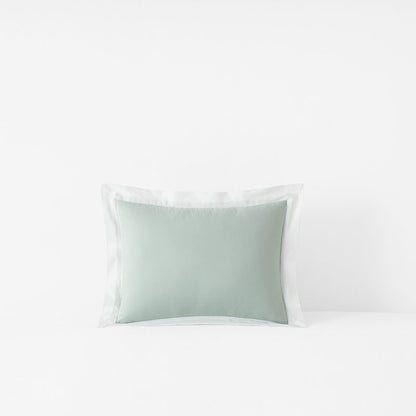 Solid Border Classic Cool Cotton Percale Decorative Lumbar Pillow Cover