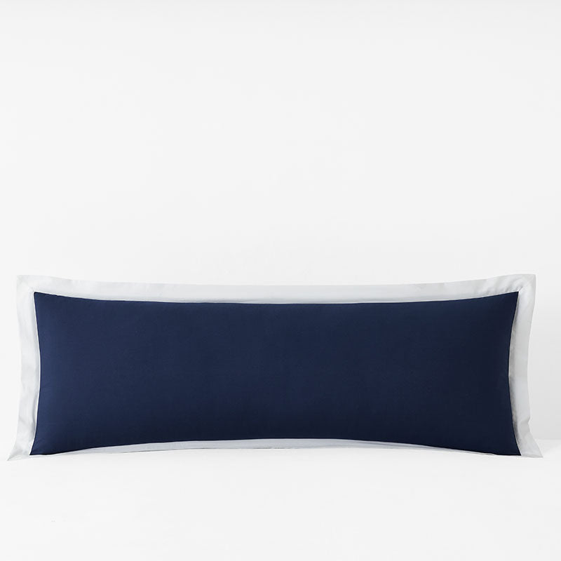 Solid Border Classic Cool Cotton Percale Decorative Lumbar Pillow Cover