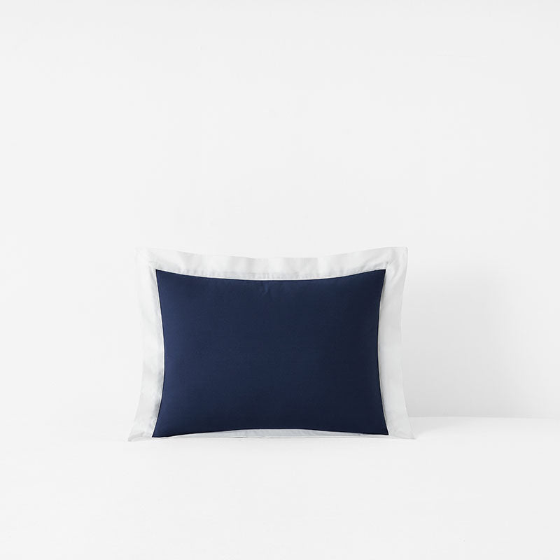 Solid Border Classic Cool Cotton Percale Decorative Lumbar Pillow Cover
