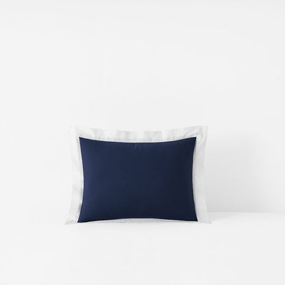 Solid Border Classic Cool Cotton Percale Decorative Lumbar Pillow Cover