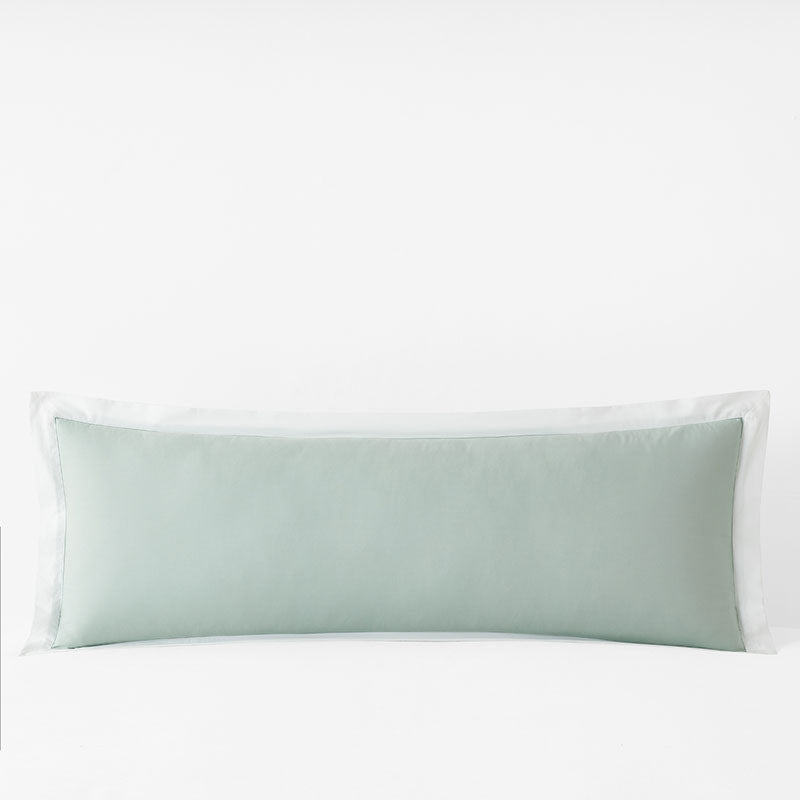 Solid Border Classic Cool Cotton Percale Decorative Lumbar Pillow Cover
