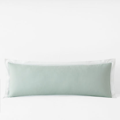 Solid Border Classic Cool Cotton Percale Decorative Lumbar Pillow Cover