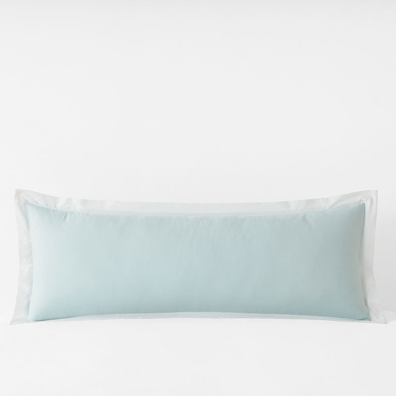 Solid Border Classic Cool Cotton Percale Decorative Lumbar Pillow Cover