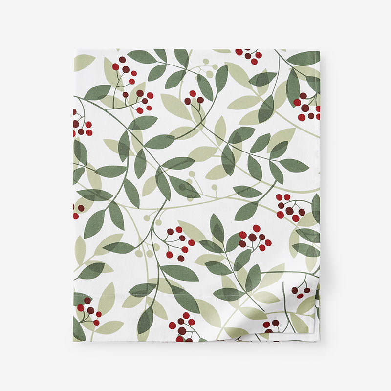 Holiday Print Classic Ultra-Cozy Cotton Flannel Flat Bed Sheet