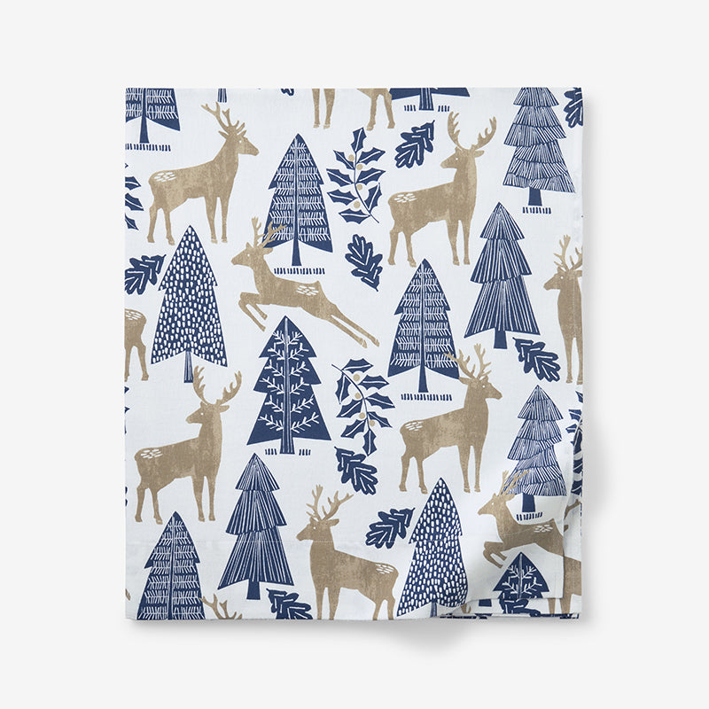 Holiday Print Classic Ultra-Cozy Cotton Flannel Flat Bed Sheet
