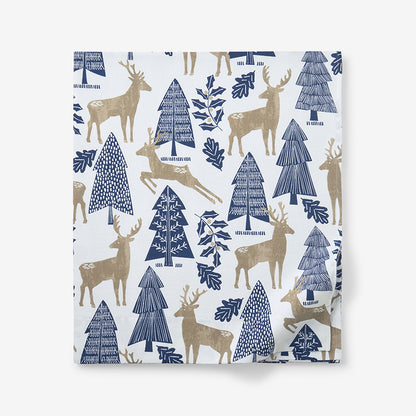 Holiday Print Classic Ultra-Cozy Cotton Flannel Flat Bed Sheet