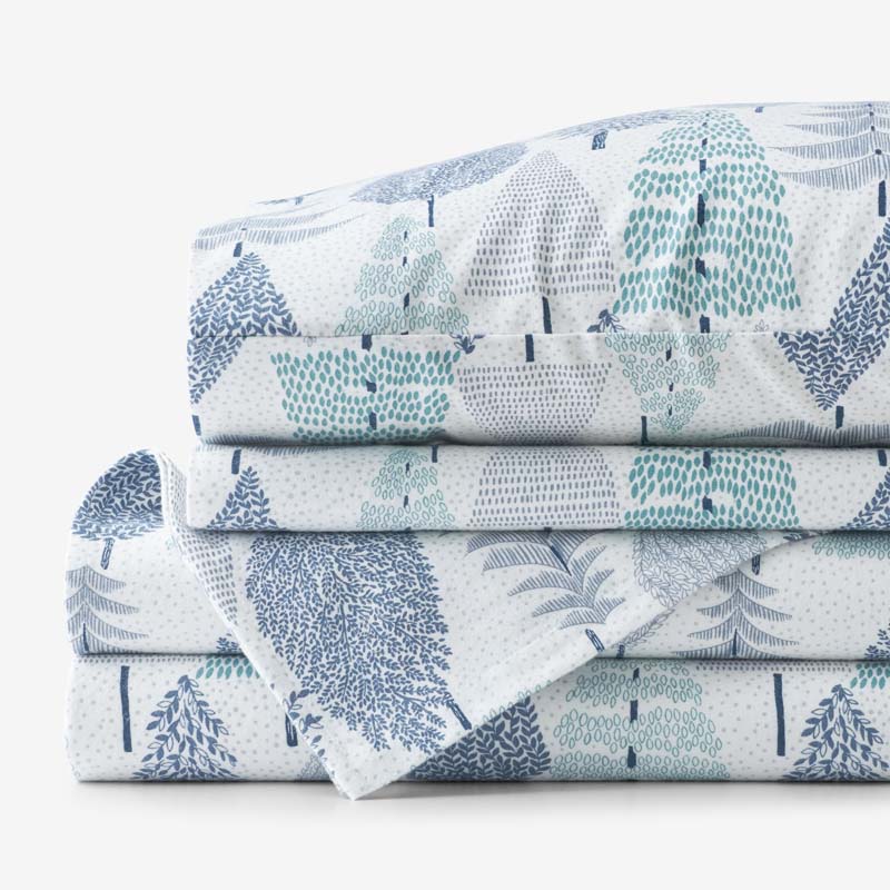 Holiday Print Classic Ultra-Cozy Cotton Flannel Bed Sheet Set