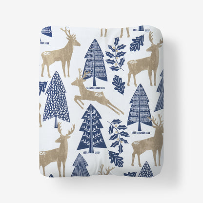 Holiday Print Classic Ultra-Cozy Cotton Flannel Fitted Bed Sheet