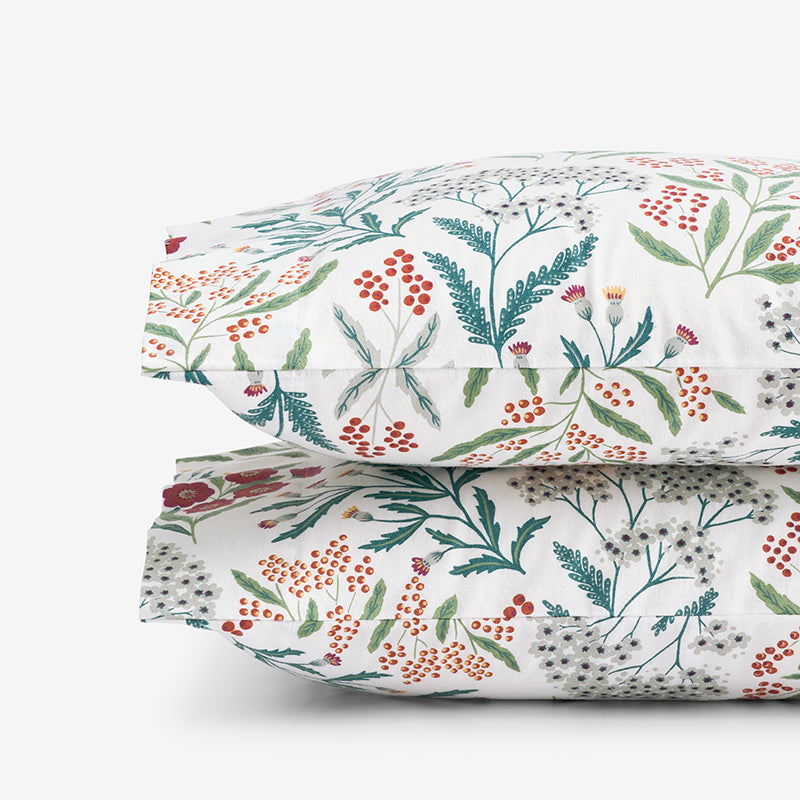 Holiday Print Classic Ultra-Cozy Cotton Flannel Pillowcase Set