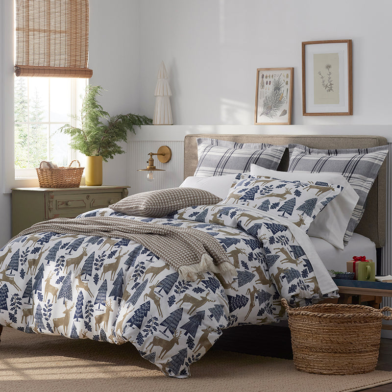 Holiday Print Classic Ultra-Cozy Cotton Flannel Fitted Bed Sheet