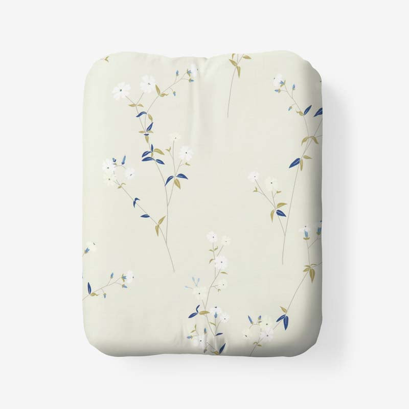 Blossom Trail Garment Washed Cotton Percale Fitted Bed Sheet