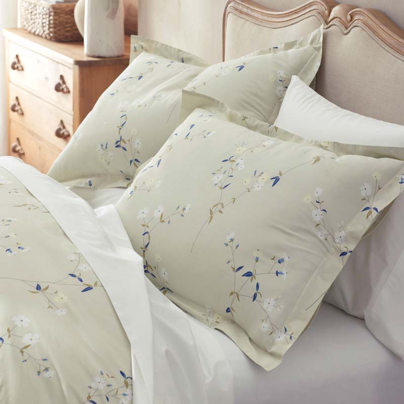 Blossom Trail Garment Washed Cotton Percale Fitted Bed Sheet