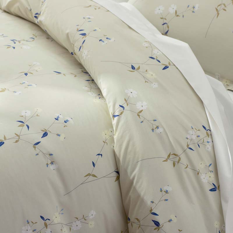 Blossom Trail Garment Washed Cotton Percale Fitted Bed Sheet
