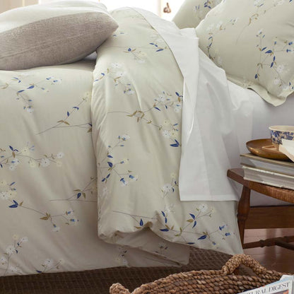 Blossom Trail Garment Washed Cotton Percale Fitted Bed Sheet