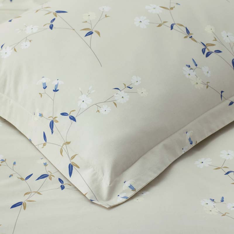 Blossom Trail Garment Washed Cotton Percale Fitted Bed Sheet
