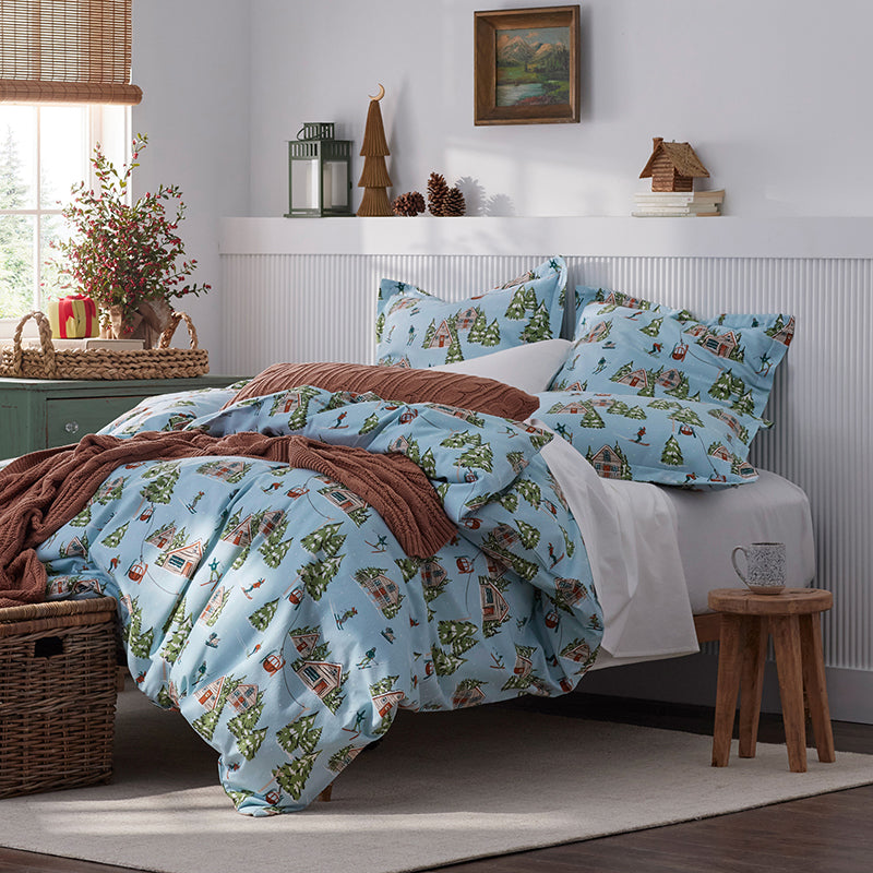 Holiday Print Classic Ultra-Cozy Cotton Flannel Flat Bed Sheet