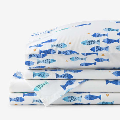Summer Prints Classic Cool Cotton Percale Bed Sheet Set
