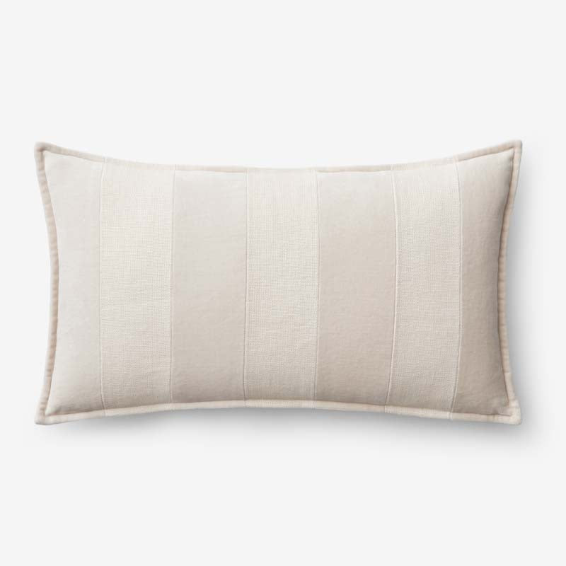 Velvet Linen Stripe Decorative Lumbar Pillow Cover